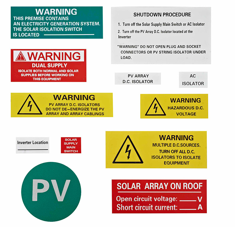 Labels Perhatosan Pikeun Sistim Pv